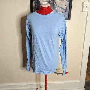 NWOT Hanes 100% Cotton Tagless Blue Long Sleeve Top